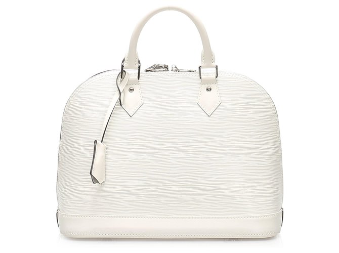 Louis Vuitton White Epi Alma PM Cream Leather  ref.232529