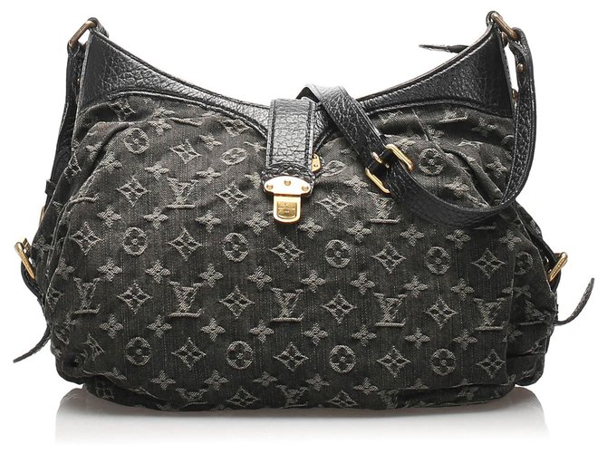 Louis Vuitton Black Monogram Denim Mahina XS Leather Pony-style calfskin Cloth  ref.232548