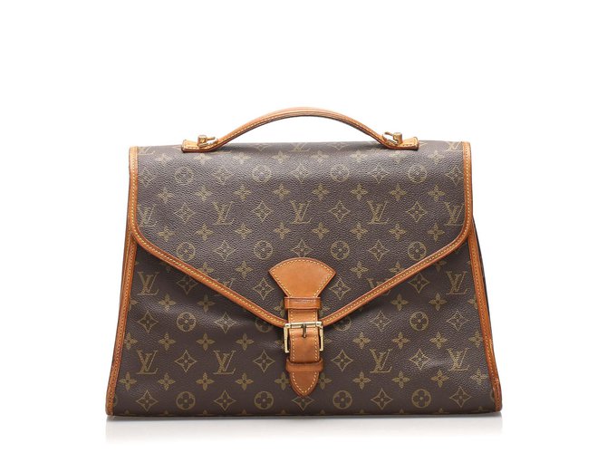Louis Vuitton Brown Monogram Bel Air Leather Cloth  ref.232550