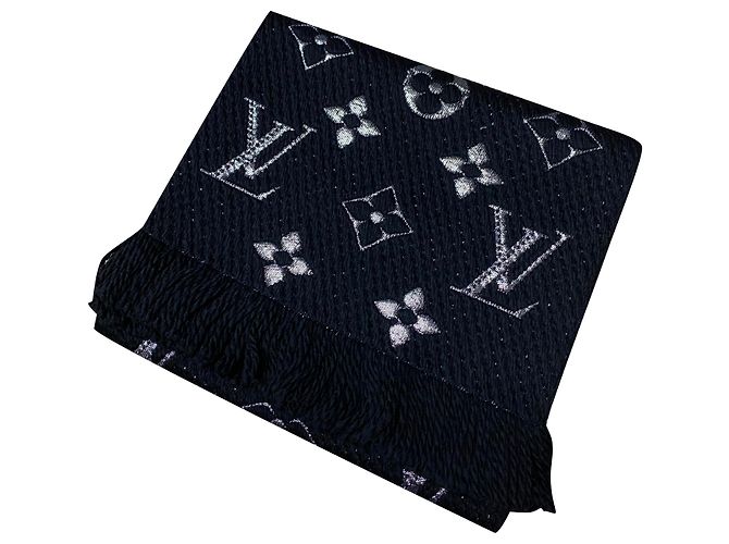 Sciarpa Louis Vuitton Logomania Shine nera Negro