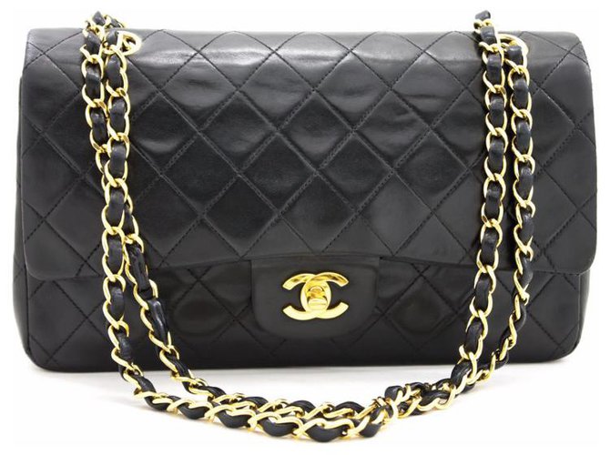 2.55 Chanel Handbags Black Lambskin  ref.232560