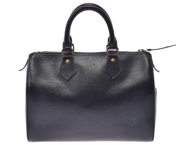 Louis Vuitton Speedy 25 Cuir Noir  ref.232575
