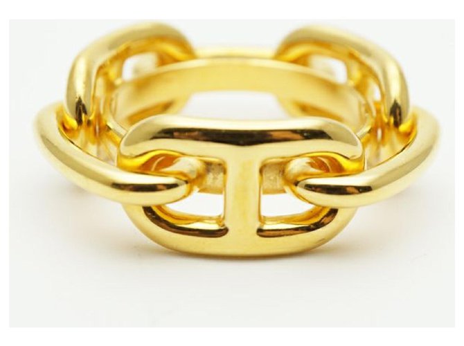 Hermès HERMES Chaine dAncre feminino lenço anel de ouro Dourado  ref.232644