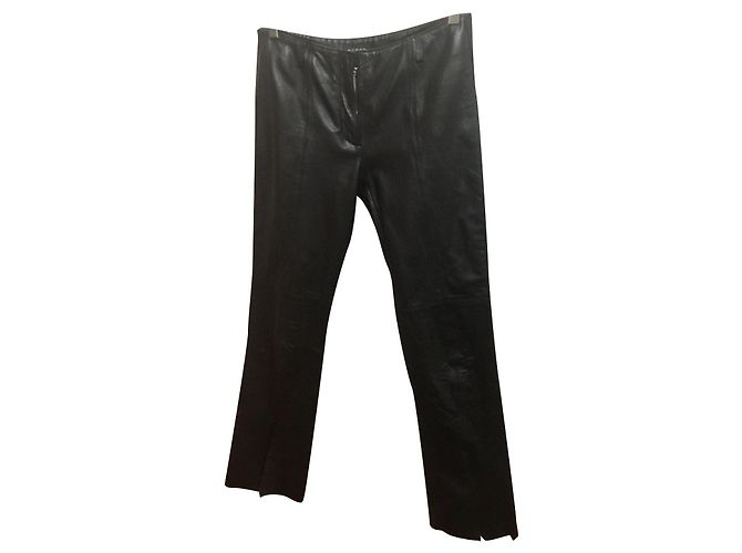 Guess Lederhose mit Reißverschlüssen Schwarz