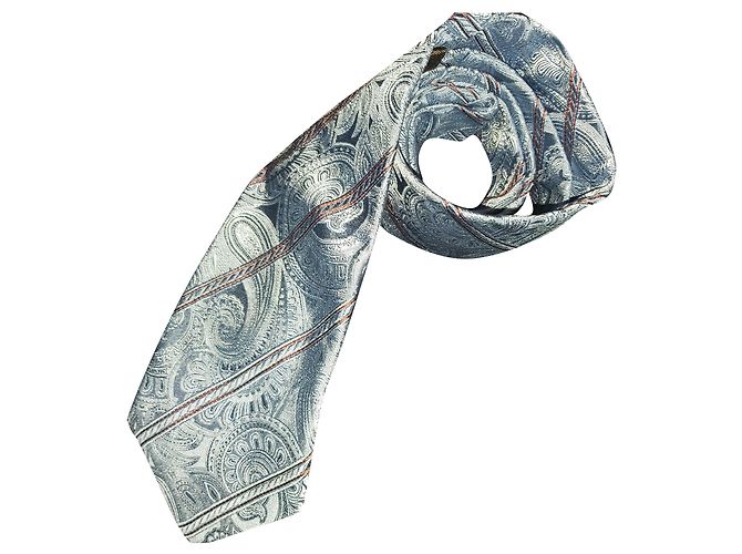CANALI / BLUE SILK TIE MIT TEXTURED EFFECT / NEU MIT LABEL CANALI LABEL Hellblau