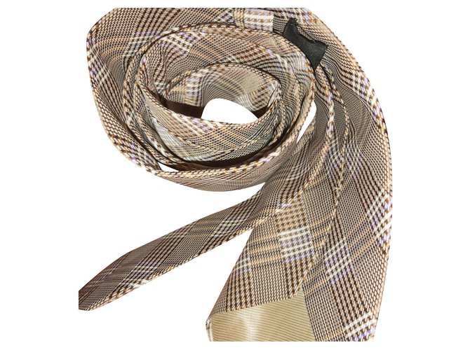 Autre Marque FILIBUSTERO silk tie with Prince of Wales pattern Beige  ref.232752
