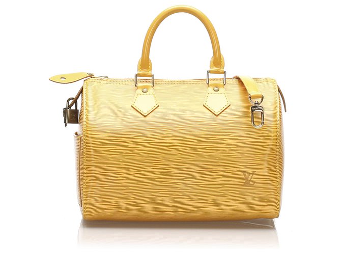 Louis Vuitton Yellow Epi Speedy Bandouliere 25 Amarelo Couro  ref.232765
