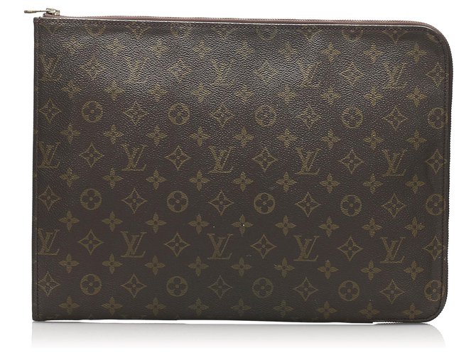 Louis Vuitton Brown Monogram Poche Documents Portfolio Cloth  ref.232767