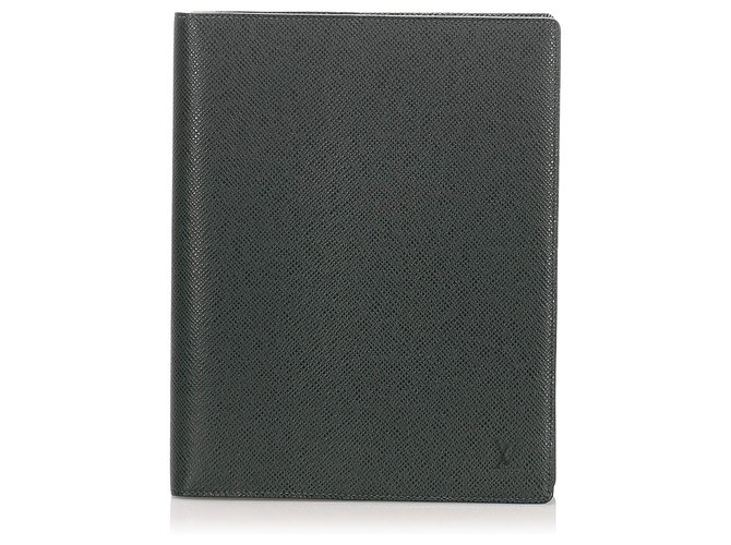 Louis Vuitton Black Taiga Desk Agenda Cover Leather ref.232779