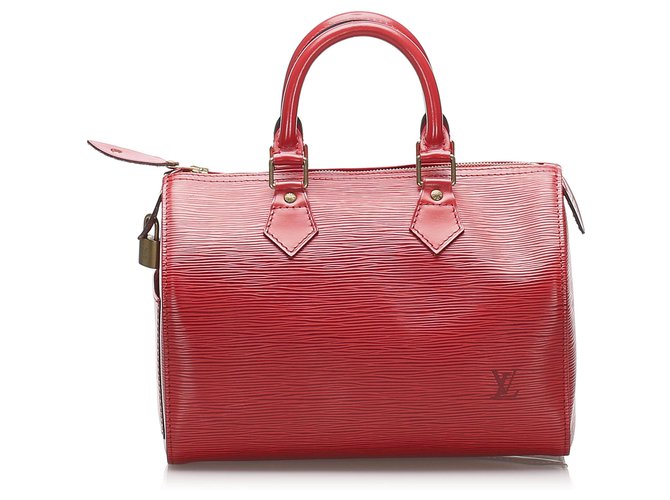 Louis Vuitton Red Epi Speedy 25 Roja Cuero  ref.232801
