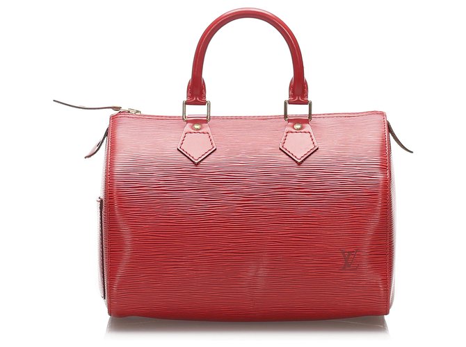 Louis Vuitton Red Epi Speedy 30 Vermelho Couro  ref.232804