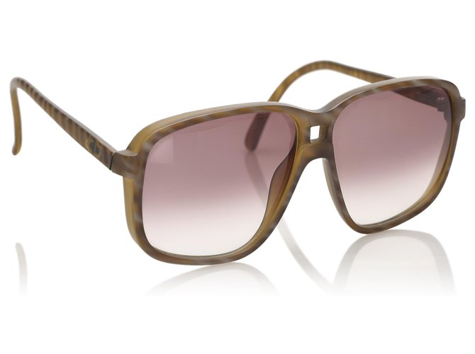 Dior Brown Square Tinted Sunglasses Plastic  ref.232806