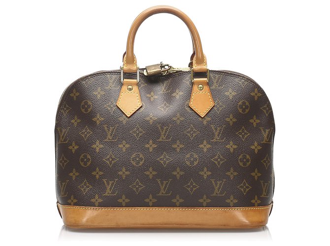 Louis Vuitton monogramme brun Alma PM Cuir Toile Marron  ref.232810