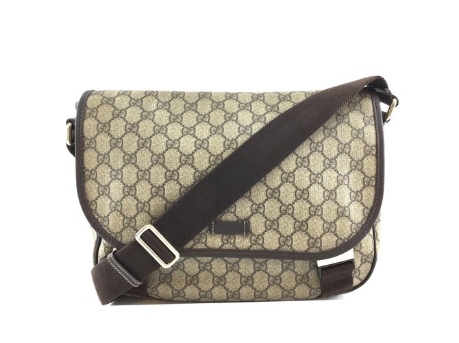 Gucci Supreme GG Guccissima Flap Canvas and Leather Beige  ref.232870