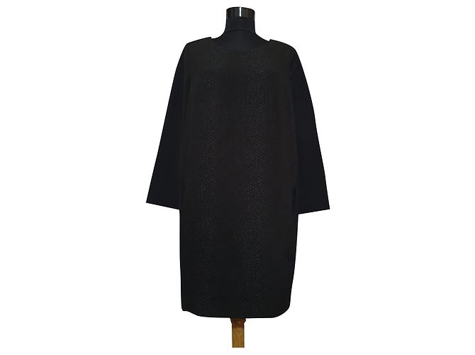 Stella Forest Schwarzes Kleid mit Schlangenmuster Größe 38