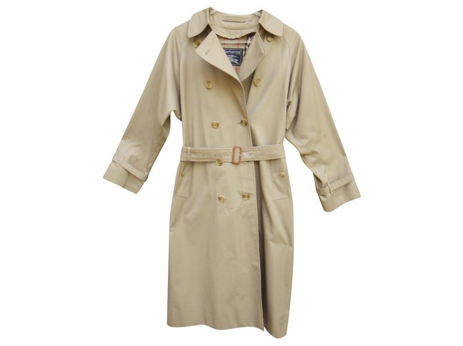 Burberry Damen Vintage T Trenchcoat 38 mit herausnehmbarem Wollfutter Beige Baumwolle Polyester Wolle  ref.232910