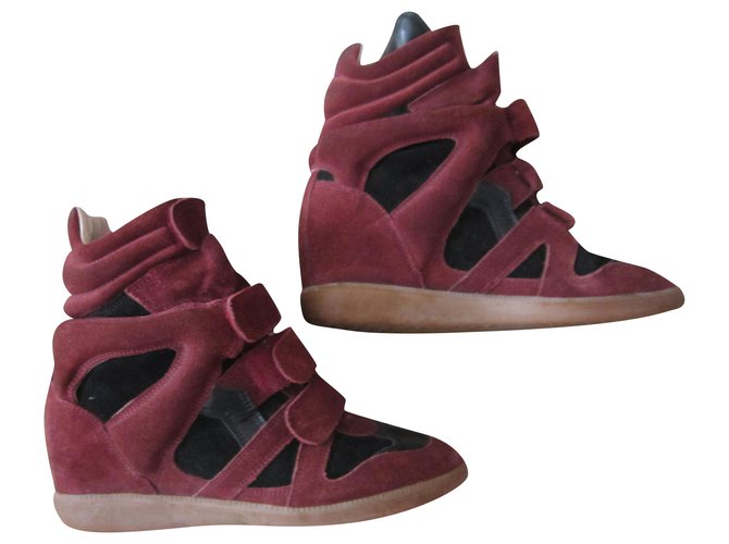 Isabel Marant Sneakers Dark red Deerskin  ref.232926
