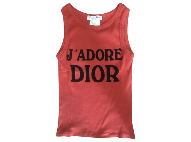 Dior Tops Black Red Cotton  ref.232930