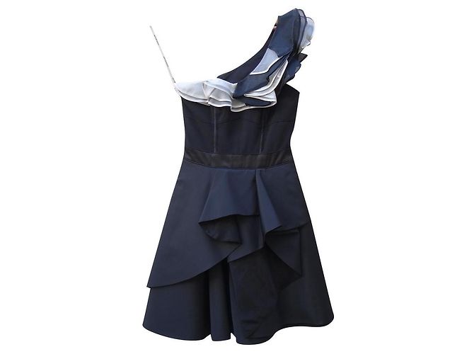 Karen Millen Kleid Schwarz Seide Größe 36