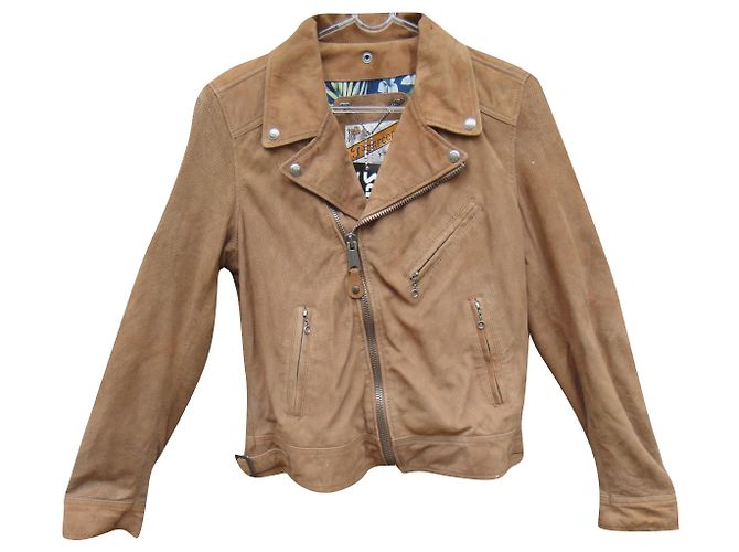 perfecto femme Schott version estivale t L Beige