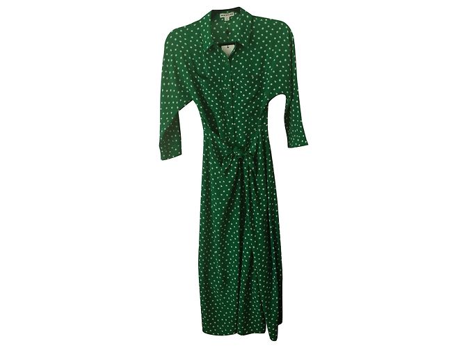 Whistles ABSTRACT SPOT SELMA TIE DRESS Green