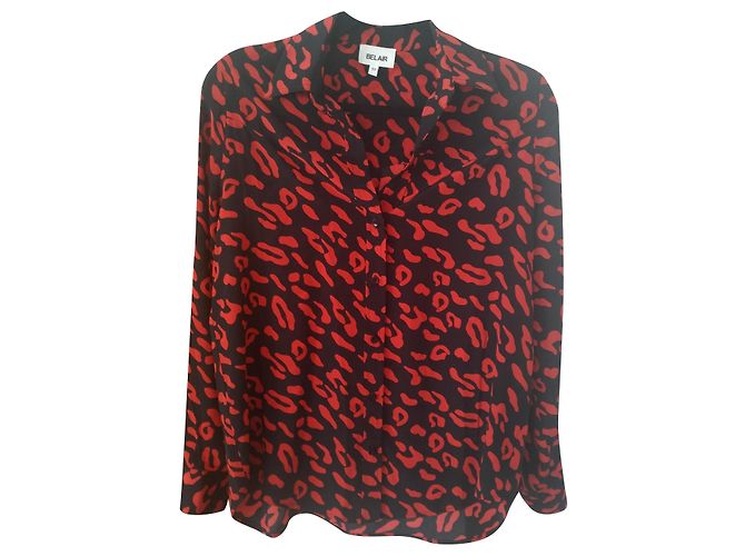 Camicetta Bel Air in seta con stampa rossa e nera Multicolore