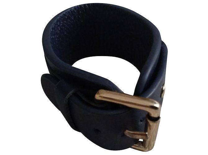Pulseira de couro Massimo Dutti azul marinho