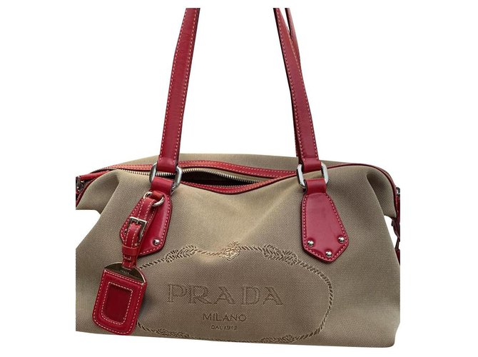 Concept Prada Handbags Red Lambskin  ref.233065