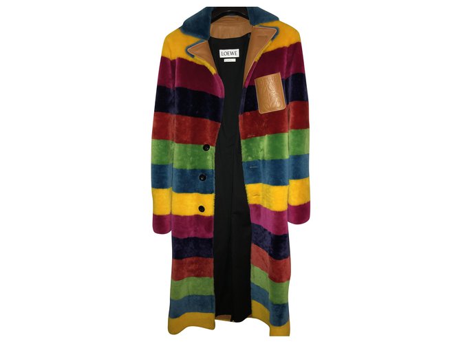 2017 season Loewe Lampskin and fur coat. multiple coloured. Multiple colors Lambskin  ref.233072