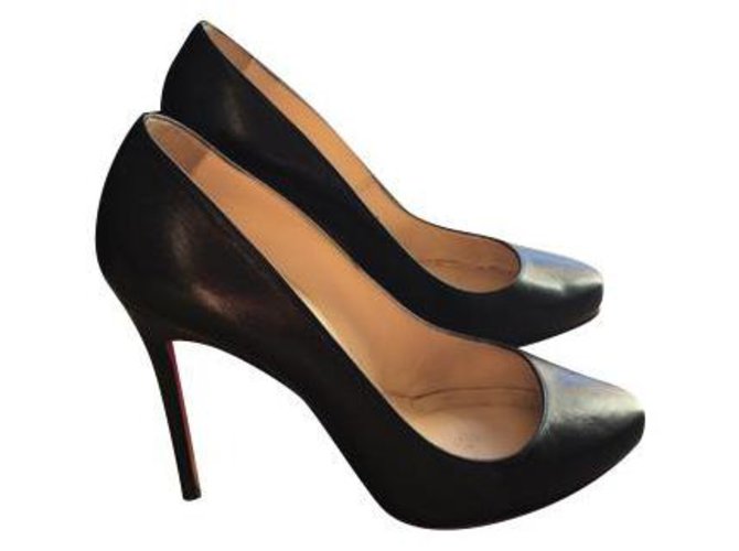 Christian Louboutin Pumps height 10 cm black size 39 Leather  ref.233135