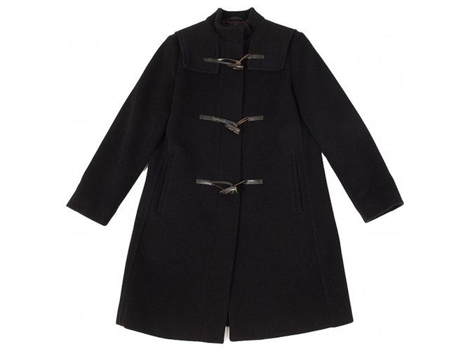 Burberry black duffle coat Wool  ref.233146
