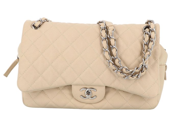 Chanel Flap Bag Beige Cuero  ref.233153