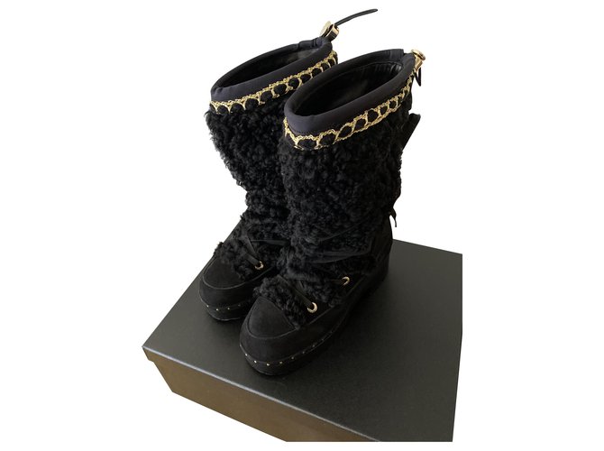 Chanel Boots Black Lambskin  ref.233169