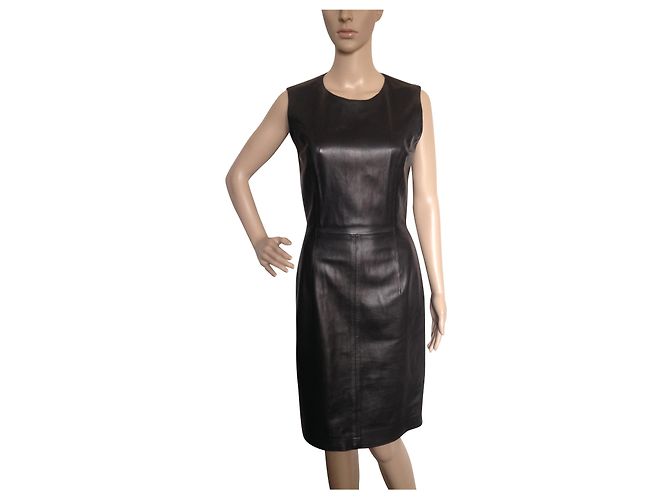 Georges Rech Kleid aus schwarzem Lammleder