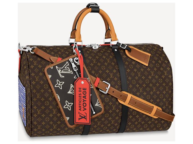 Louis Vuitton LV Keepall 50 Brown Leather  ref.233227