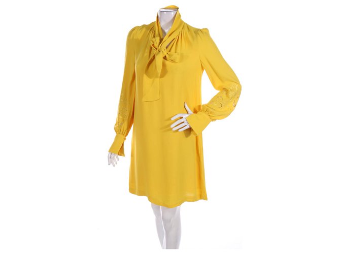French Connection Robes Viscose Jaune  ref.233241