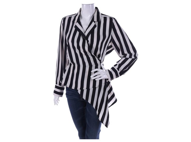 Vince Camuto Tops Black White Polyester  ref.233242