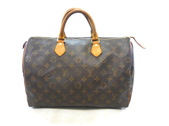 Louis Vuitton Speedy 35 Monogram Brown Leather  ref.233251