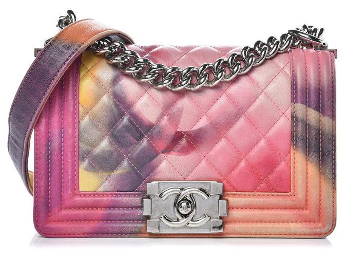 Chanel Purple Iridescent Quilted Leather Small Boy Flap Bag Chanel