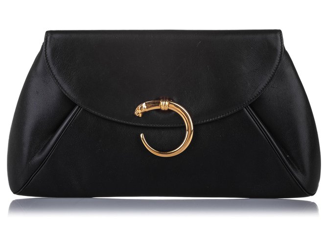 Cartier Black Clutch Bag calfskin ref.233319 Joli Closet