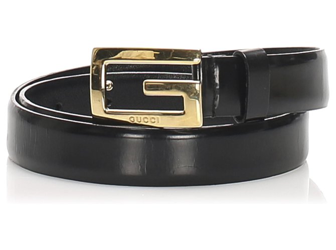 Gucci Black Square G Leather Belt