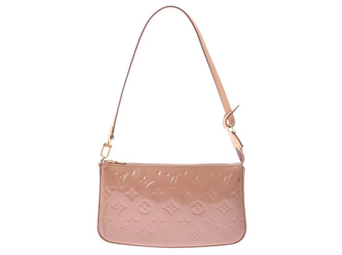 Pochette accessoire patent leather handbag Louis Vuitton Pink in