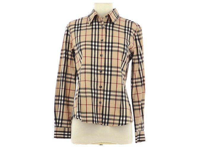 Burberry Shirt Beige Cotton  ref.233458