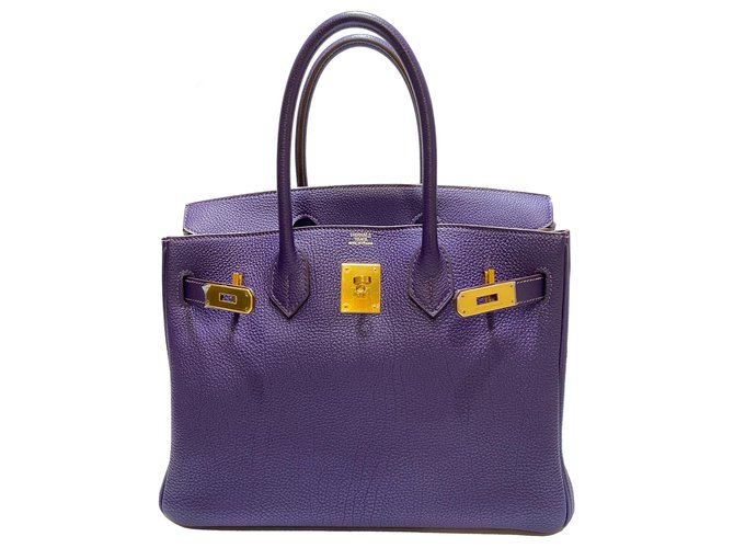 Hermès HERMES BIRKIN 30 Iris Togo GHW Purple Leather  ref.233475