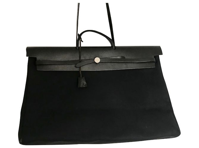 Sac à dépêches Hermès Hermes weekender Negro