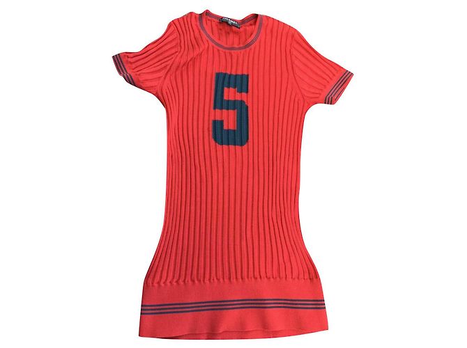 T-shirt Parade Chanel in seta rossa Rosso