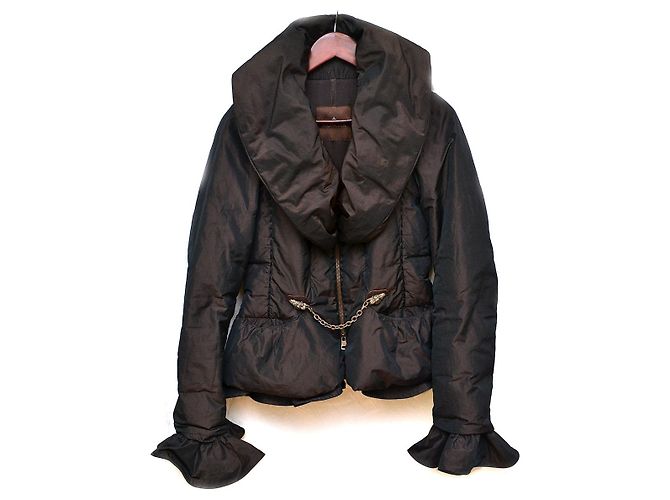 Moncler Pepper Grenoble kurzer Rüschenpuffer braun