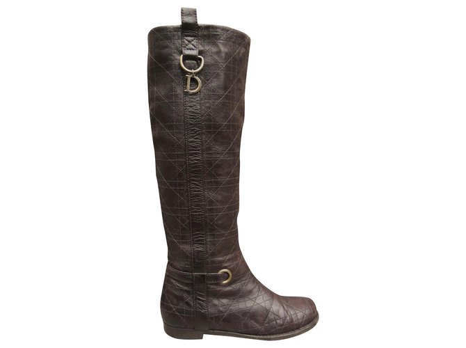 Dior p boots 36,5 Dark brown Leather  ref.233600
