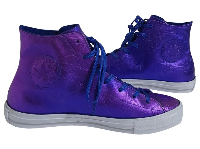 Converse sneakers Cuir Violet  ref.233659
