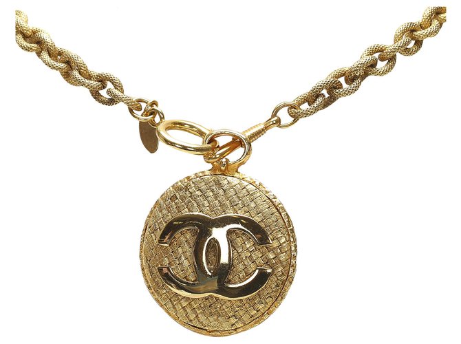 Chanel Vintage Rope CC Logo Pendant Necklace